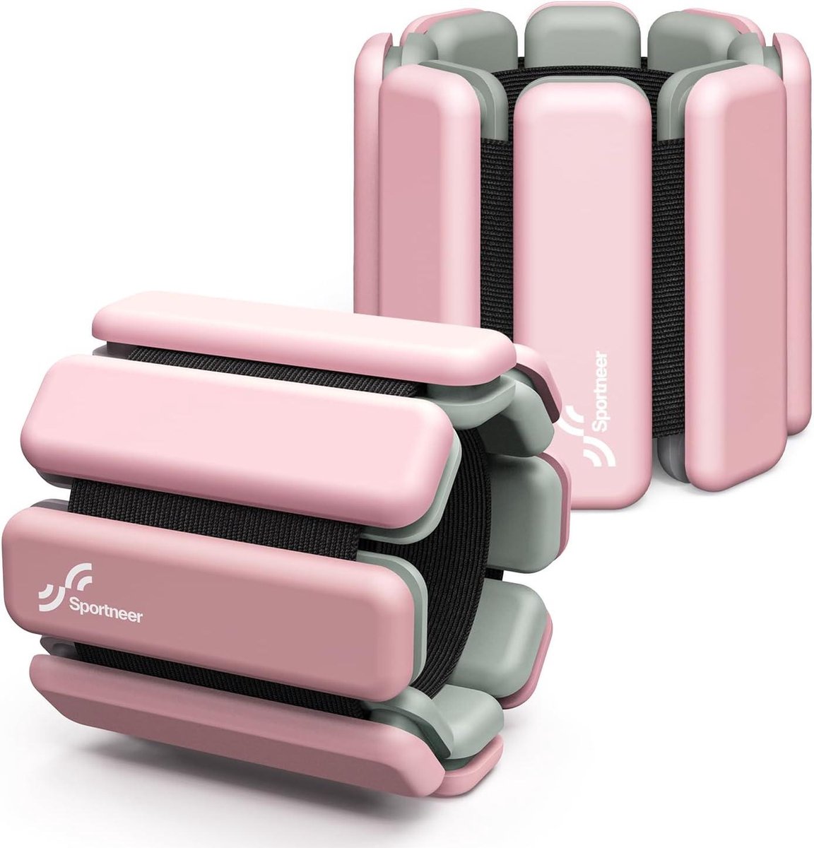 Portable gewichtsmanchetten - 1 kg en 1,5 kg - voor dames en heren, enkelgewichtset voor yoga dans aerobic hardlopen wandelen roze Weight cuffs