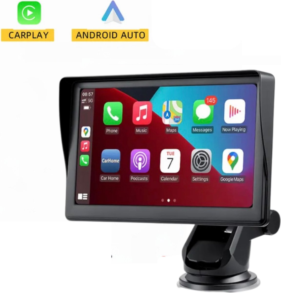Android Auto Scherm - CarPlay Scherm - Universeel CarPlay Scherm - 7 inch HD Scherm - Bluetooth 5.0