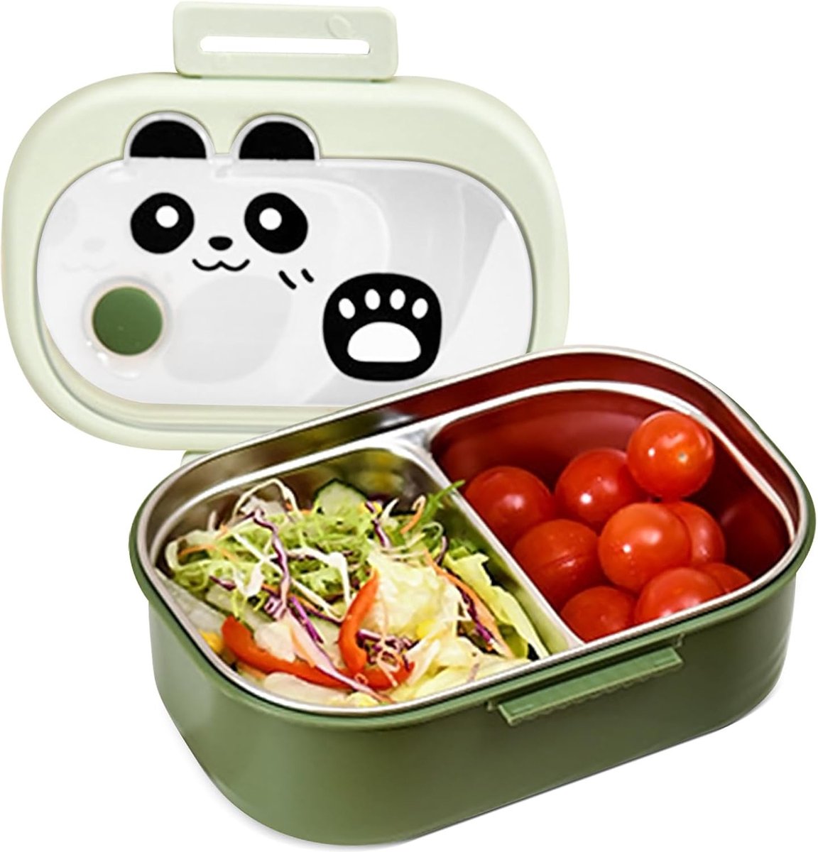 Stainless steel children's lunchbox with compartments, lunch box with divider, BPA-free bento box, snack box for girls and boys, snack box for school and kindergarten