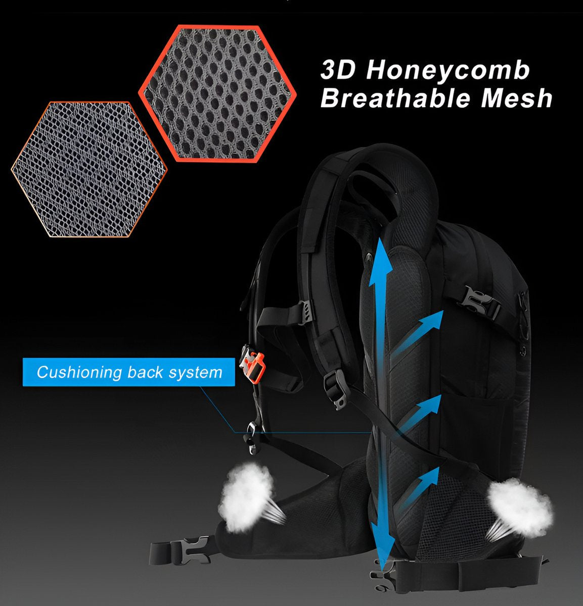 E-Shop4u® - Wandelrugzak 12L - Waterdicht - Backpack Fietsen - 2L Waterzak - Zwart