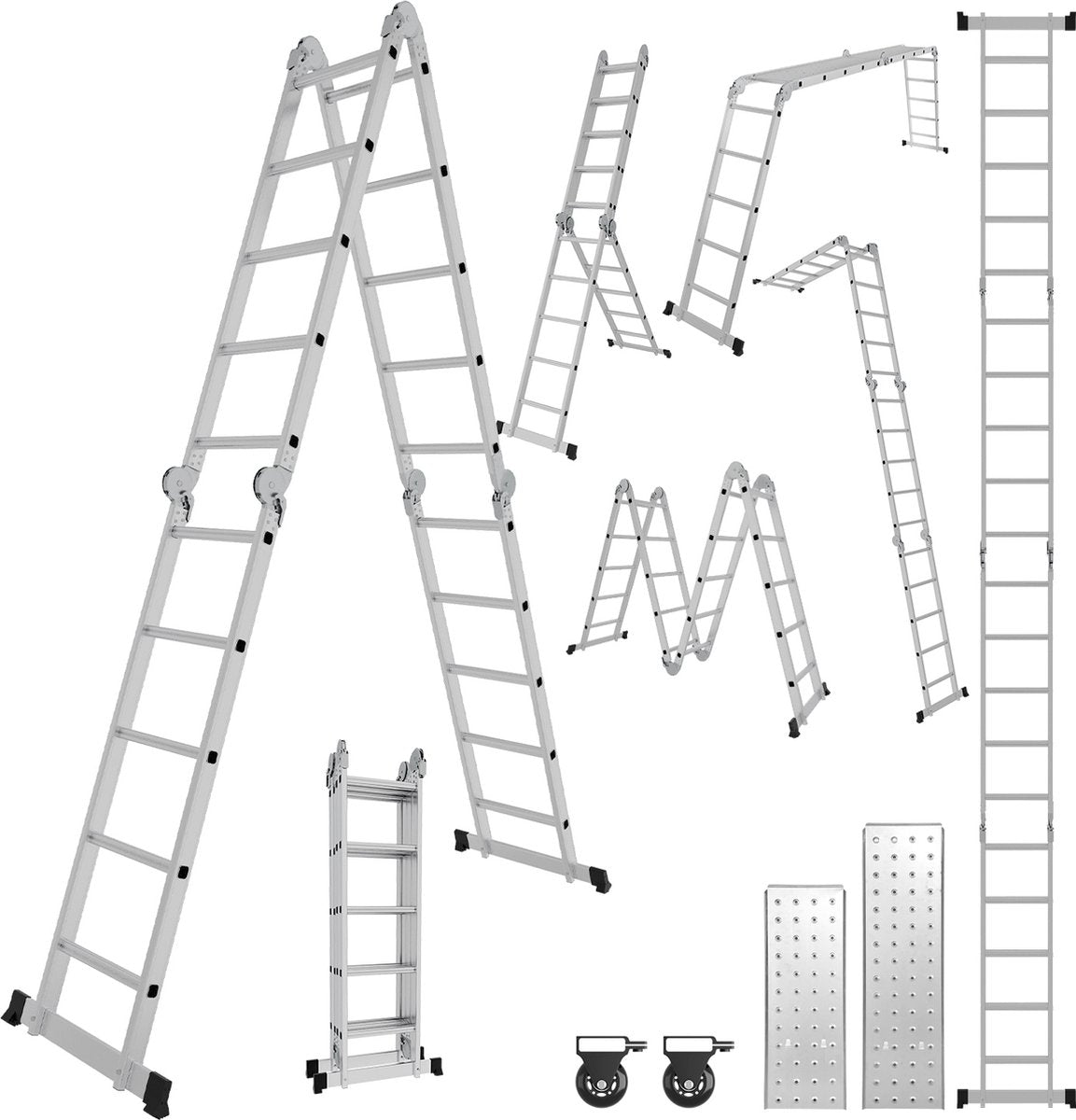 Vouwladder Multifunctionele ladder 4x5 Telescoopladder Verlengladder Leunladder Aluminium ladder