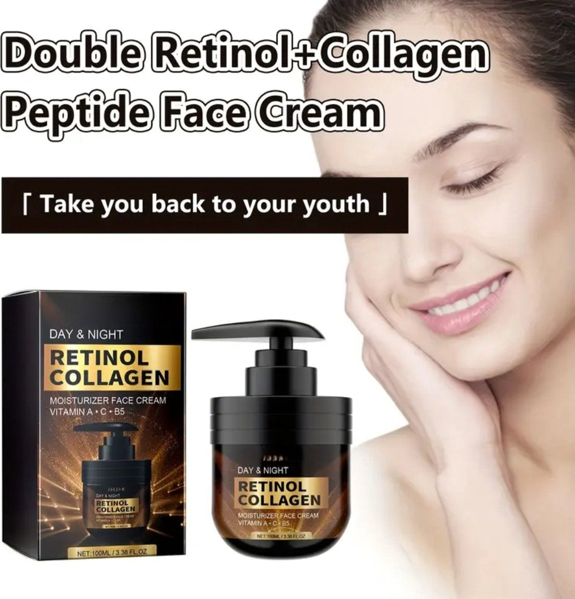 Zeer effectieve collageen en retinol gezichtsverzorging anti-age verstevigt uw huid 100ml