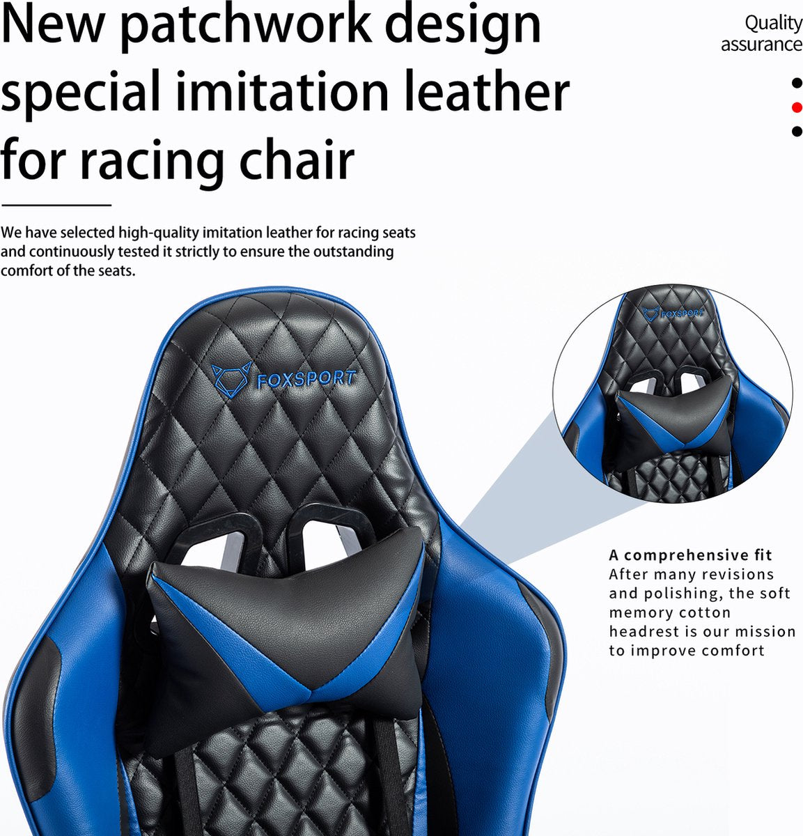 Seven Comfort - Game Stoel - Gaming Stoel - Gaming Chair - Zwart - Bureaustoel Met Nekkussen & Verstelbaar Rugkussen - Instelbare Zithoogte
