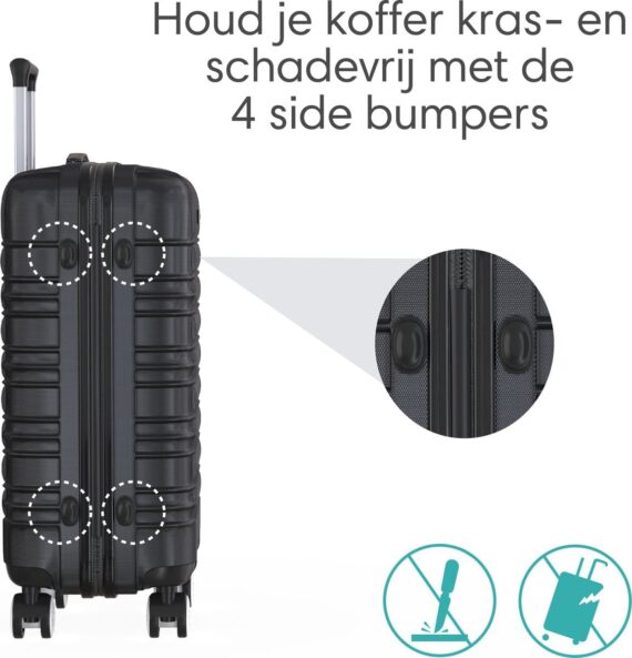 Voyagoux® AVALON – Reiskofferset – Zwart
