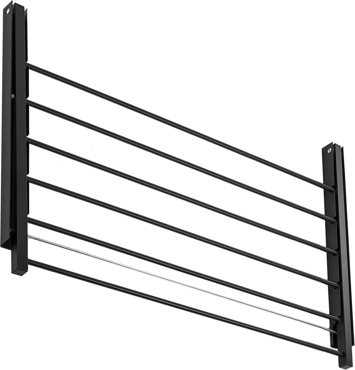 Drogrek - Droogrek - Opvouwbaar wanddroogrek voor de badkamer - 60 cm Zwart