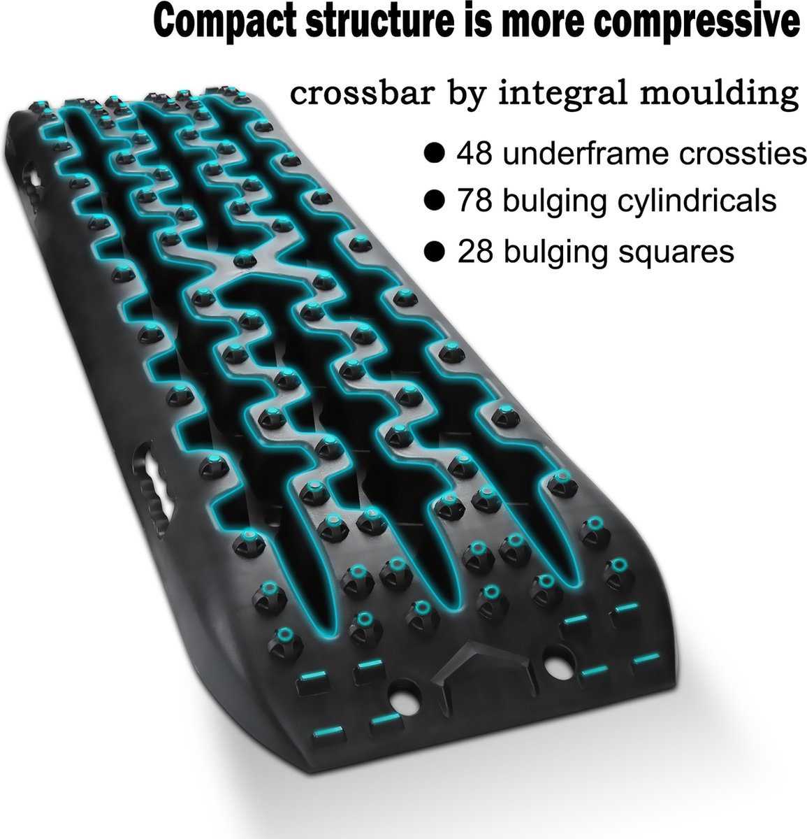 2 Pieces of Sand Plates, Off-Road, Traction Mat, Plastic, Starting Aid, Recovery Board, Tracks with Storage Bag and Installation Tool, for Off-Road Vehicles, Campers, Trucks
