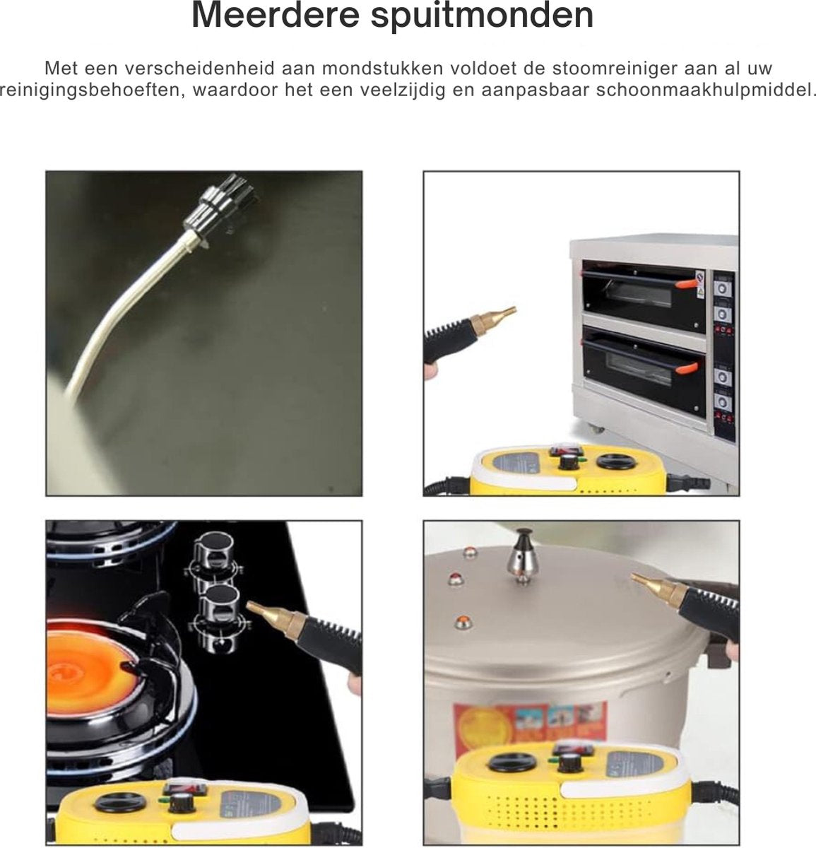 Stoomreiniger - Watertank 1200 ML - Veelzijdig - Multifunctioneel - Incl. 5 Sproeiers - Wit