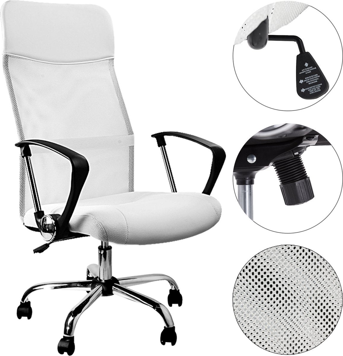 Casaria Office Chair with Mesh White