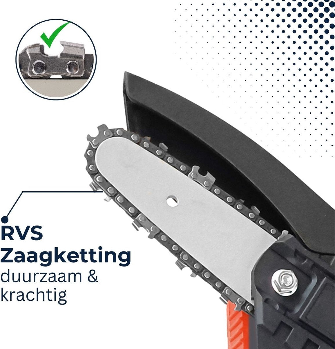 Mini Kettingzaag - Inclusief 2 Accu's - Snoeizaag - Takkenzaag - Met Opbergkoffer - Inclusief Accessoires