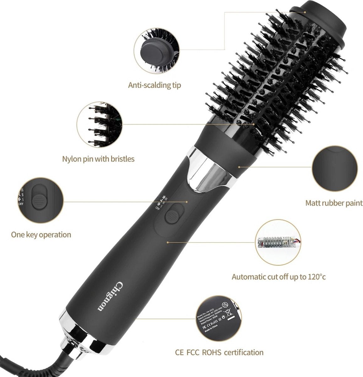 Airstyler - Warmteborstel - Haardroger - Stijltang - Haarborstel - Krultang - Zwart