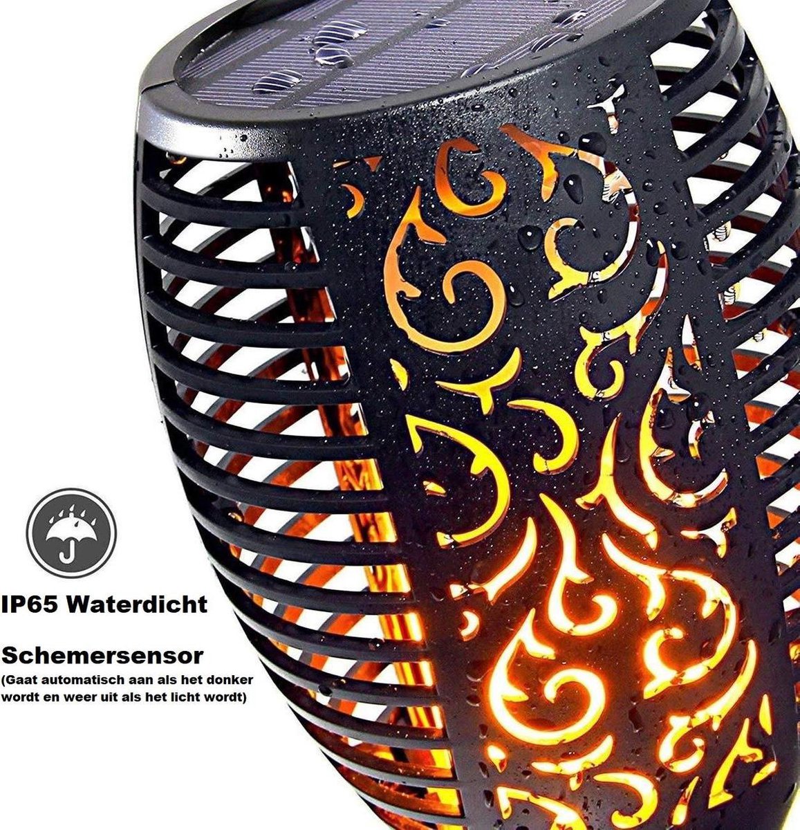 Solar torch garden lighting lantern solar energy outdoor lighting garden torches 96 LED outdoor garden lamp Set of 4 pieces with free LED ground spot