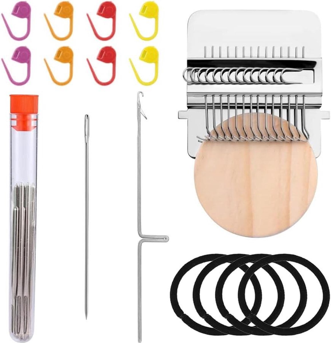 Weefgetouw Reparatie Mini Weefgetouw Machine - Stopweefgetouw Gereedschap voor Beginners - Snel Breien Herstellen Jeans Sokken DIY (14 Haken)