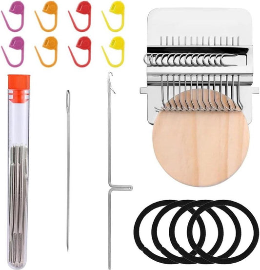 Weefgetouw Reparatie Mini Weefgetouw Machine - Stopweefgetouw Gereedschap voor Beginners - Snel Breien Herstellen Jeans Sokken DIY (14 Haken)