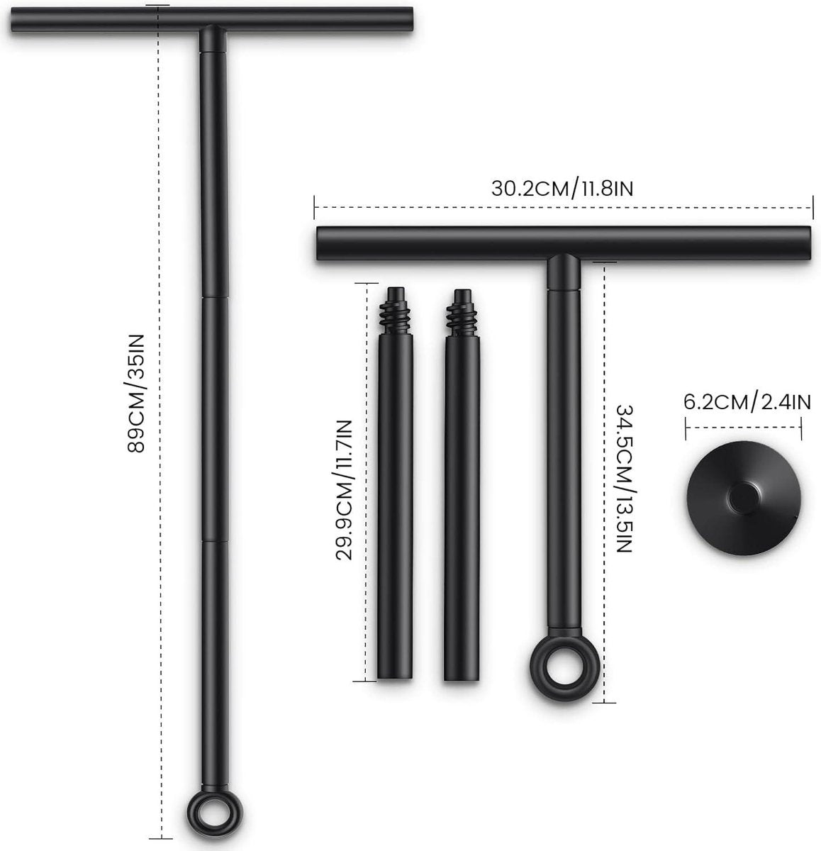 Verstelbare douchewisser - Douchetrekker met lange steel - 30-89 cm - Waterschuiver voor douchevloer met zuignap - Vloertrekker voor water, haren, glaswisser, douchewisser