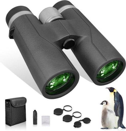 10 x 42 HD compacte waterdichte verrekijker voor vogelobservatie en wandelen - zwart