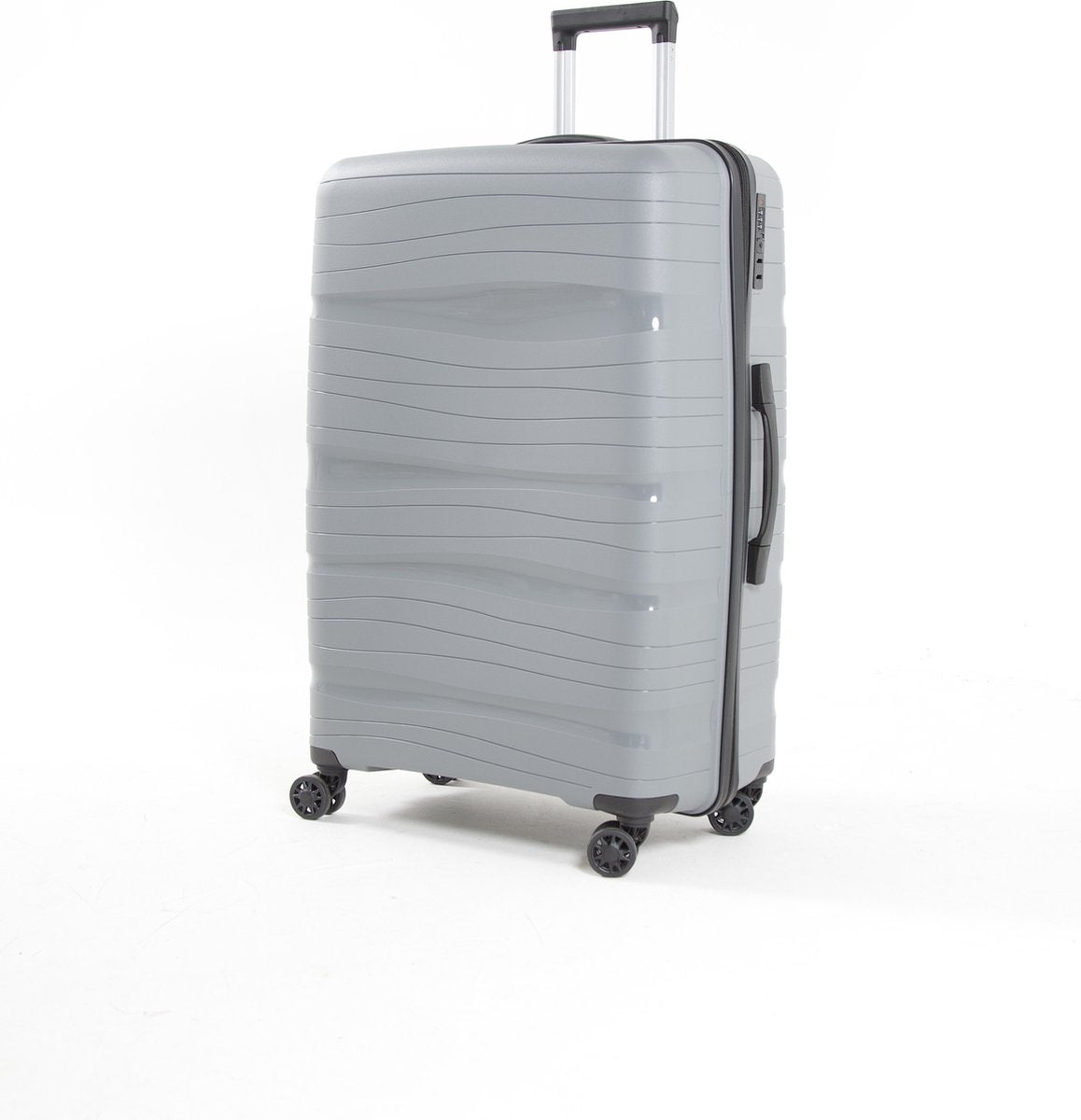 Montreal - Lightweight Suitcase - 24 inch - 65L - Compact Size M - 67x42x27 cm - With built-in TSA lock - Light Grey