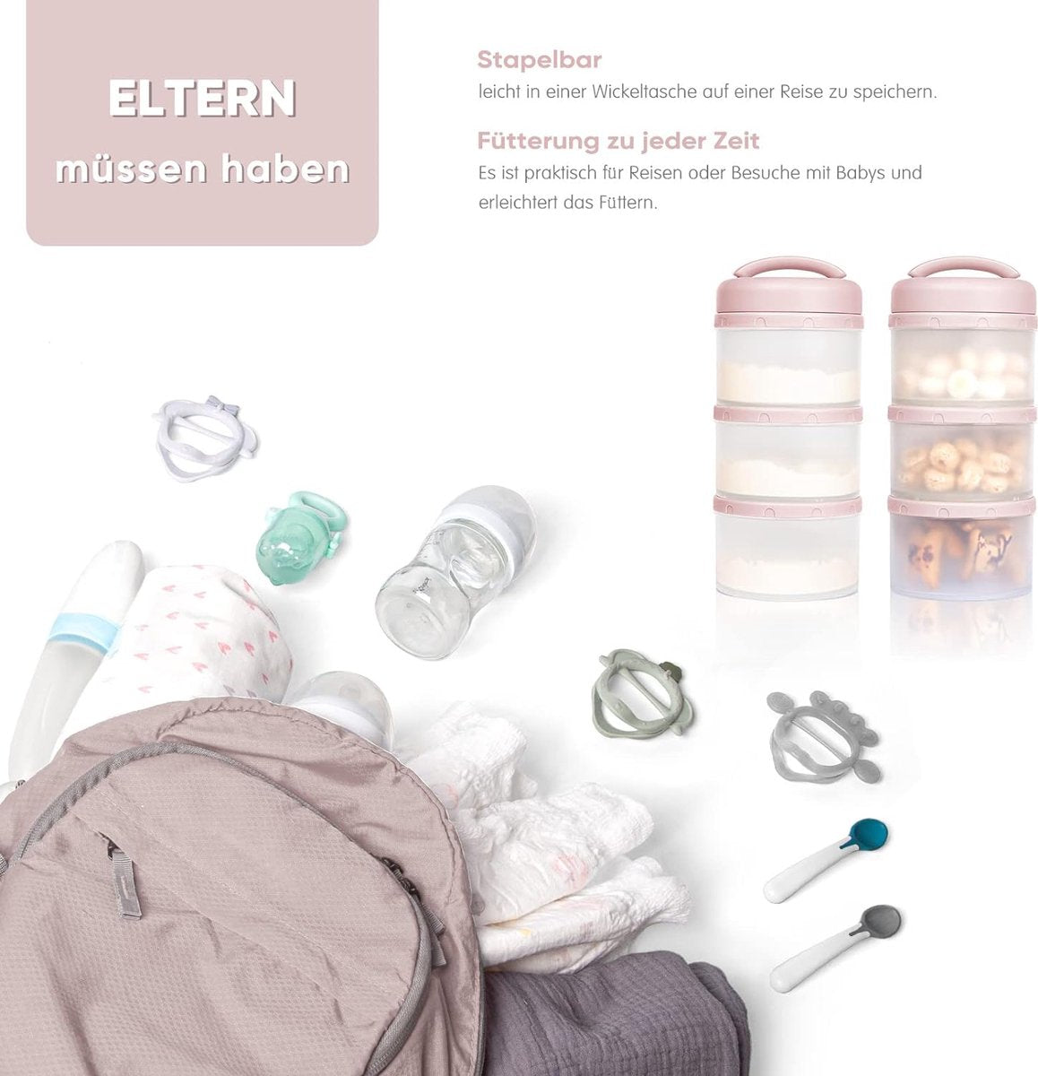 Melkpoeder doseerdoosjes - Melkpoedertoren - Melkpoeder - Bewaardoos - Container - Must have!