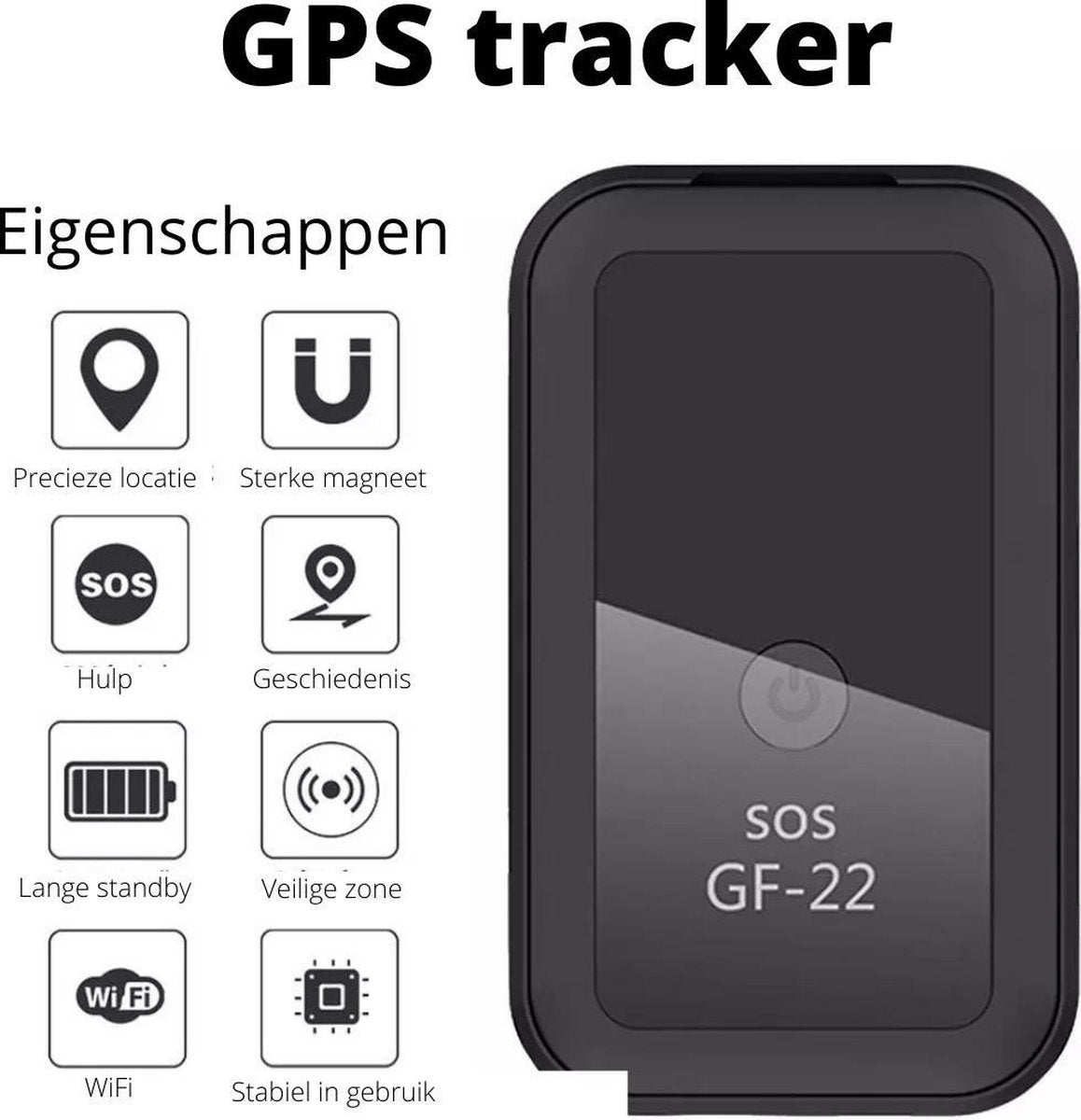 GPS Auto Tracker - Volgsysteem Met Alarm - Zwart