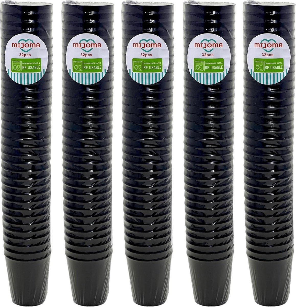 Robuuste plastic shotglaasjes voor Jello Shots en desserts - Feest Bruiloft Verjaardag - Vaatwasmachinebestendig Herbruikbaar - 29 ml (zwart 160 stuks)