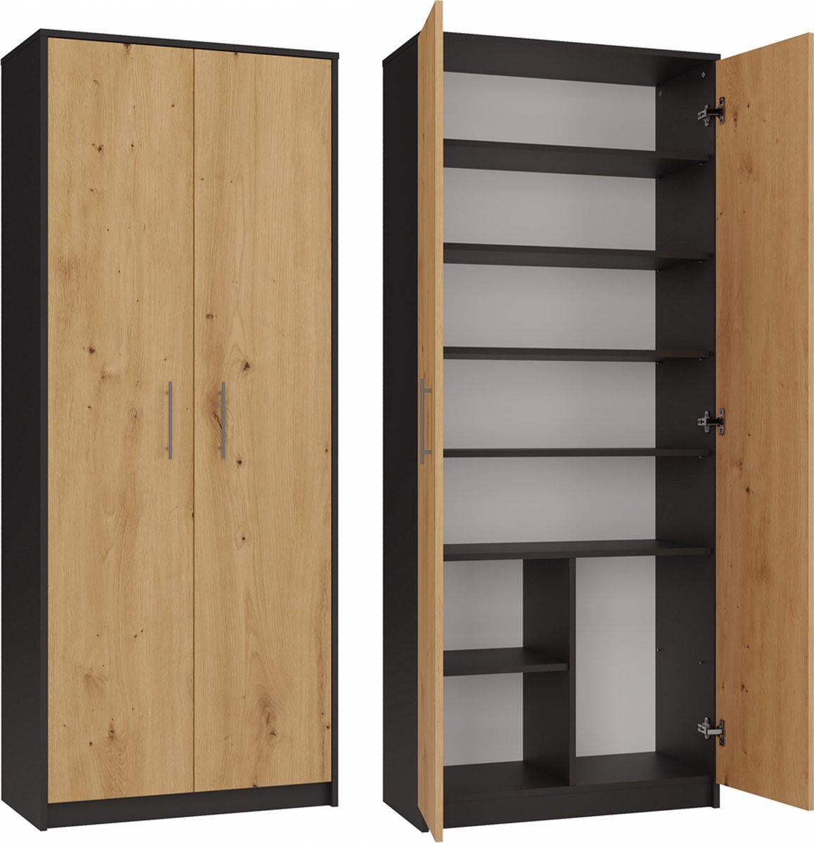 Office cabinet anthracite oak color