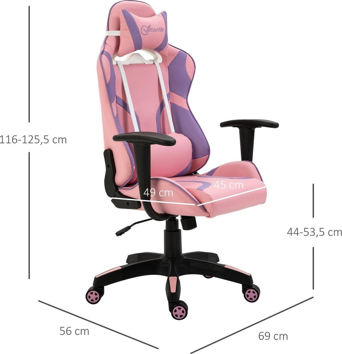Office chair - Ergonomic office chair - Game chair - Gaming chair - Pink/Purple