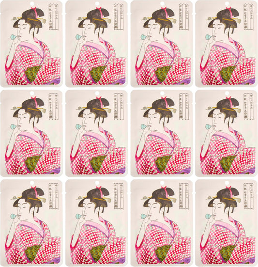 Mitomo Collageen & Lithospermum Masker - Gezichtsmaskers Verzorging - Gezichtsmasker - 12 x 25g - Gezichtsmaskers & -Strips - Gezichtsmasker - Sheet Mask - Skincare Producten - Skincare - Gezichtsverzorging
