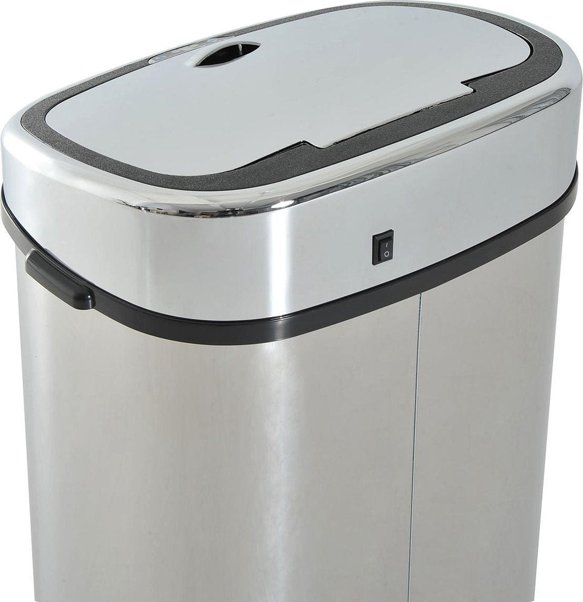 Prullenbak 50 liter - Prullenbak met sensor - Prullenbak - Afvalbak - 68 L - RVS - Zilver