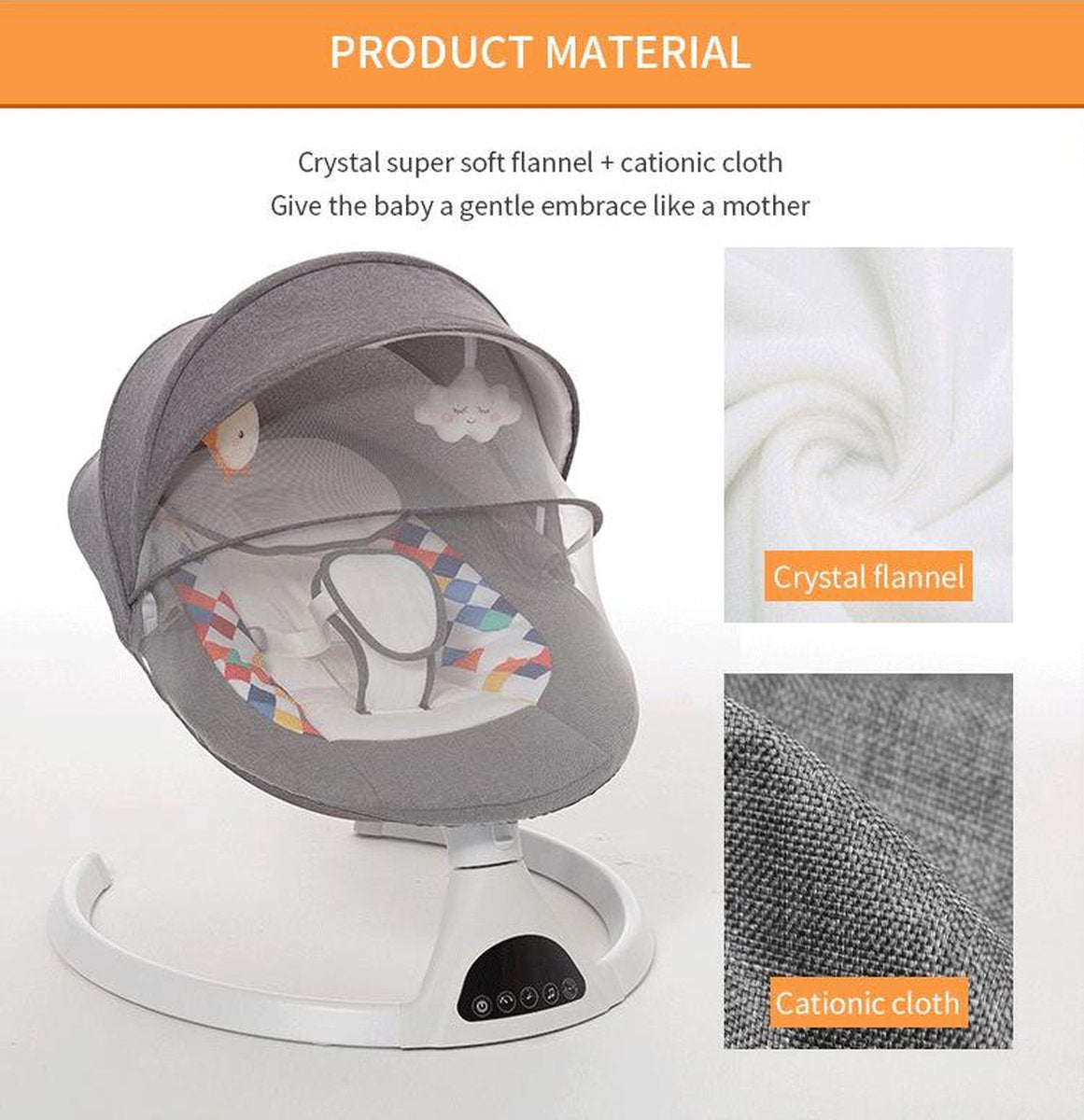 Luxe schommelstoel - Elektrische babywipstoel - Babystoel - Babyswing - Lichtgewicht - Bluetooth