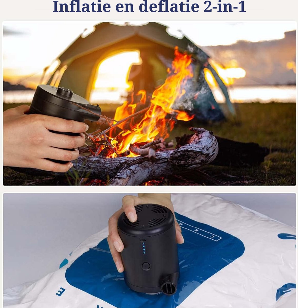 Electric Air Pump - portable cordless pump, small electric compressor, electric pump, mini USB electric air pump with 4000 mAh rechargeable, for swimming pool, camping, air mattress, swim ring, inflatable boat