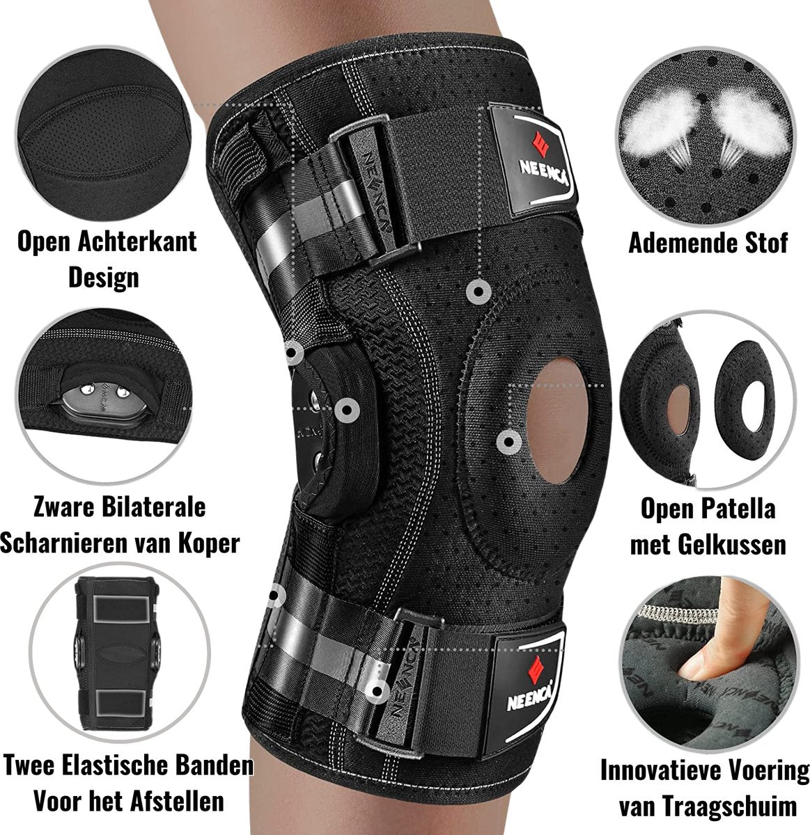 Professional Knee Brace - Size L - ROM Knee Brace - Range Of Motion Knee Brace - Hinged Knee Brace with Side Stabilization - Injury Knee Brace - Unisex Knee Brace - Adjustable Knee Brace - Knee Rehabilitation Brace - Arthritis/Osteoarthritis Brace