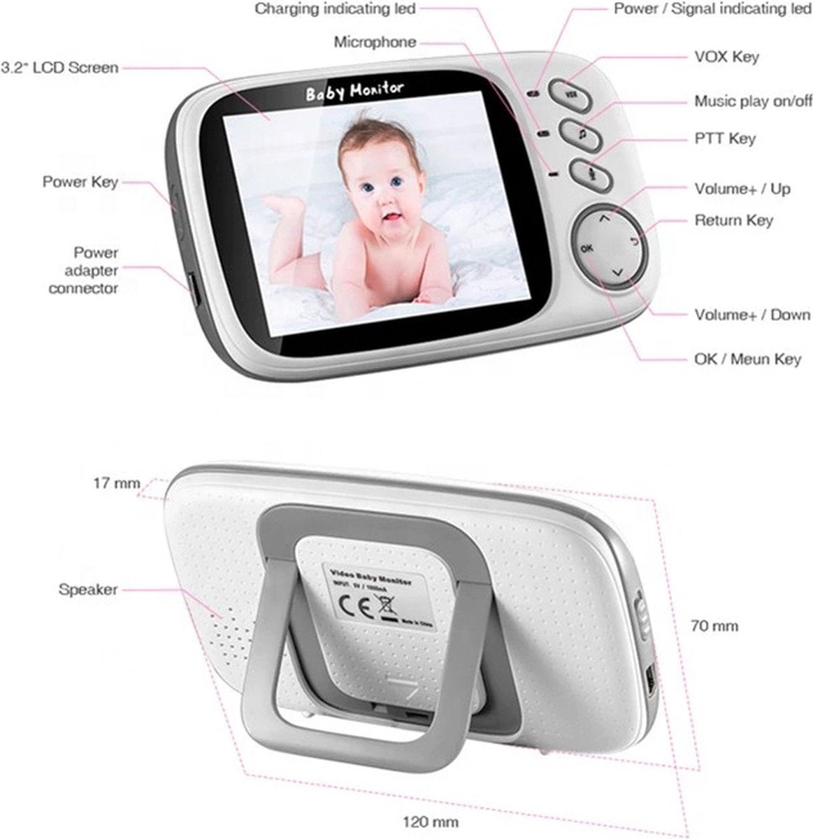 VB603 Babyfoon met camera | Babyfoons | Babyfoon met kleurenmonitor | Bestverkochte Babyfoons | Wifi Babyfoon Monitor | Monitor