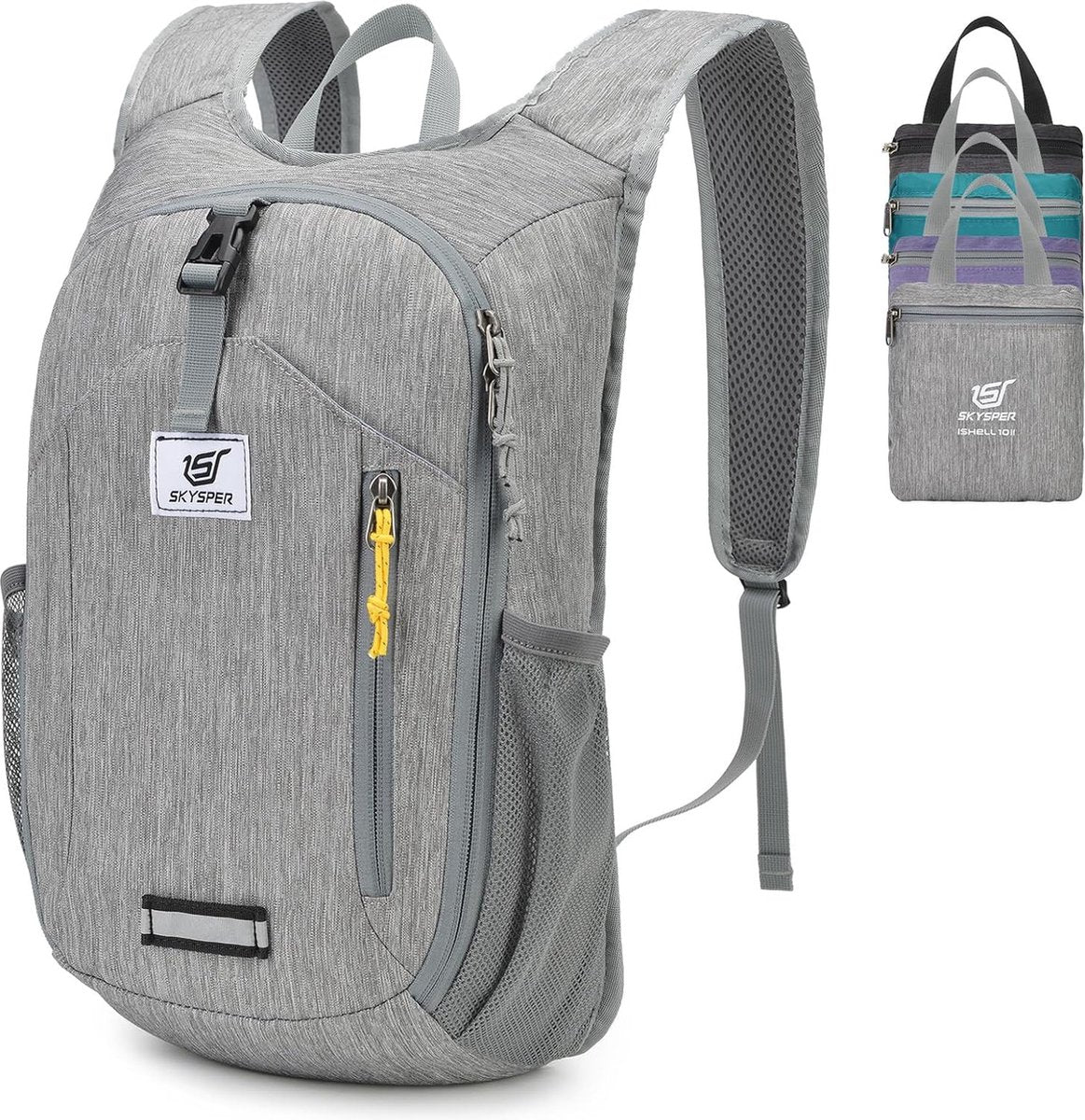 10L opvouwbare rugzak, wandelrugzak, kleine rugzak, dagrugzak, reisrugzak voor wandelen, reizen, stedentrips