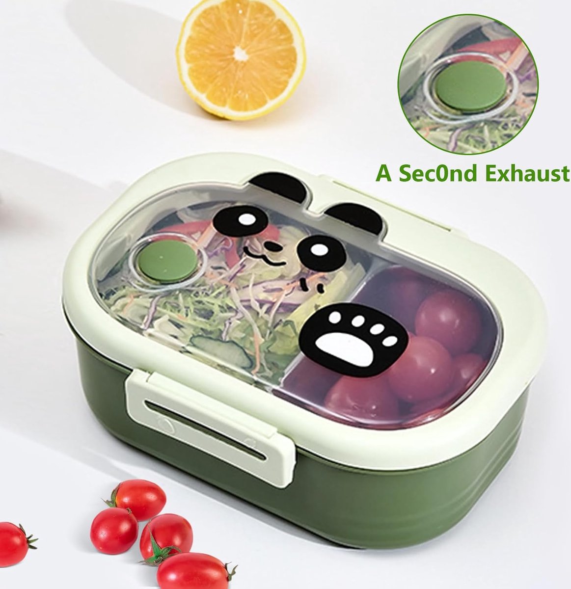 Stainless steel children's lunchbox with compartments, lunch box with divider, BPA-free bento box, snack box for girls and boys, snack box for school and kindergarten