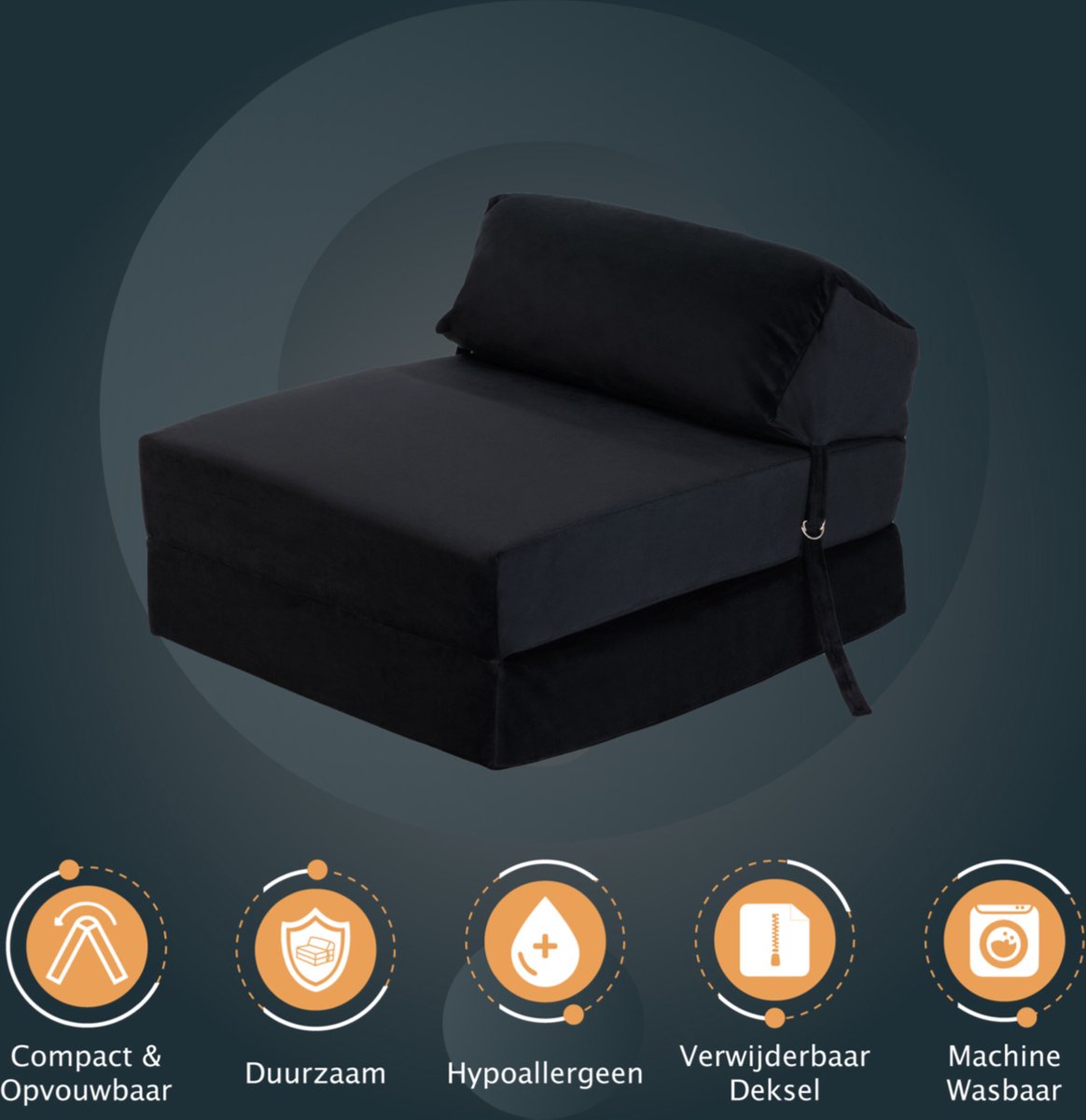 Fluwelen Vouwmatras - Fluweel Opklapbaar Matras - Logeermatras Opvouwbaar - Opvouwbare Matras - Inklapbaar Logeerbed - Zetelbed - Opvouwbaar Matras