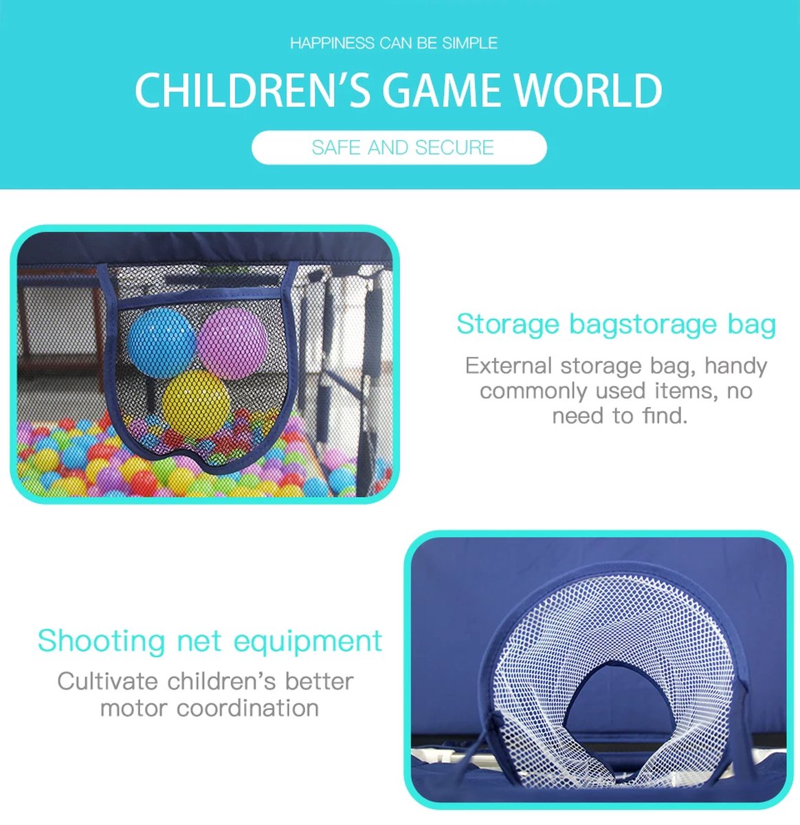Babybox - Baby Speelbox - Babypark - Babybox - Grondbox - Kruipbox - voor peuter en baby - Baby boxcombinatie - Baby-peuter - Veiligheidshek