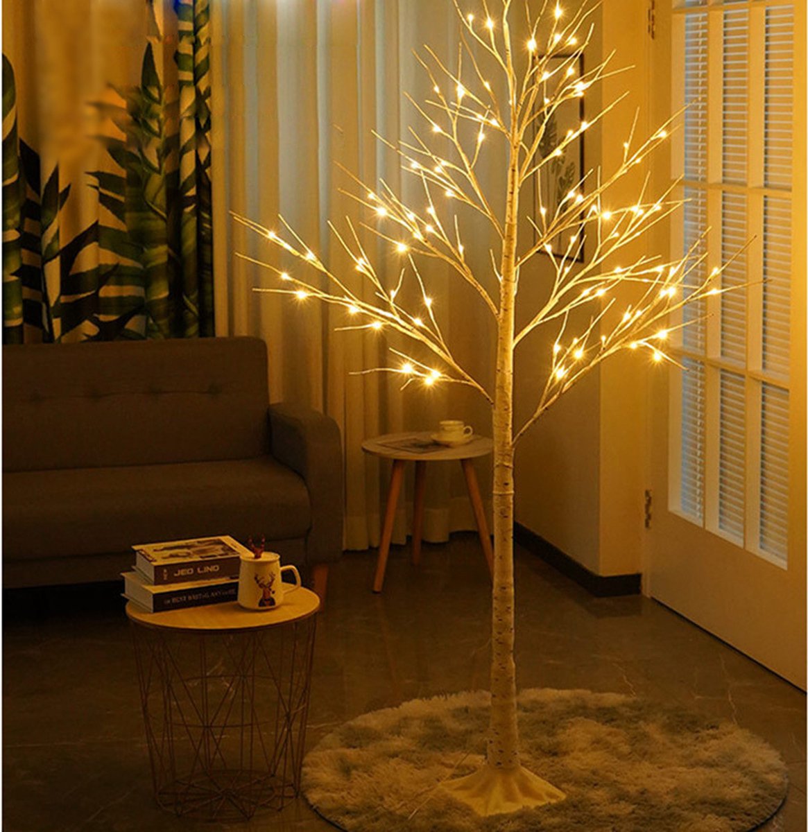 Xtraworks - Decoratieve LED Berkenboom - 180CM - 96 LED Lichtjes - geschikt voor Binnen en Buiten (IP42) - Ideaal voor elke gelegenheid