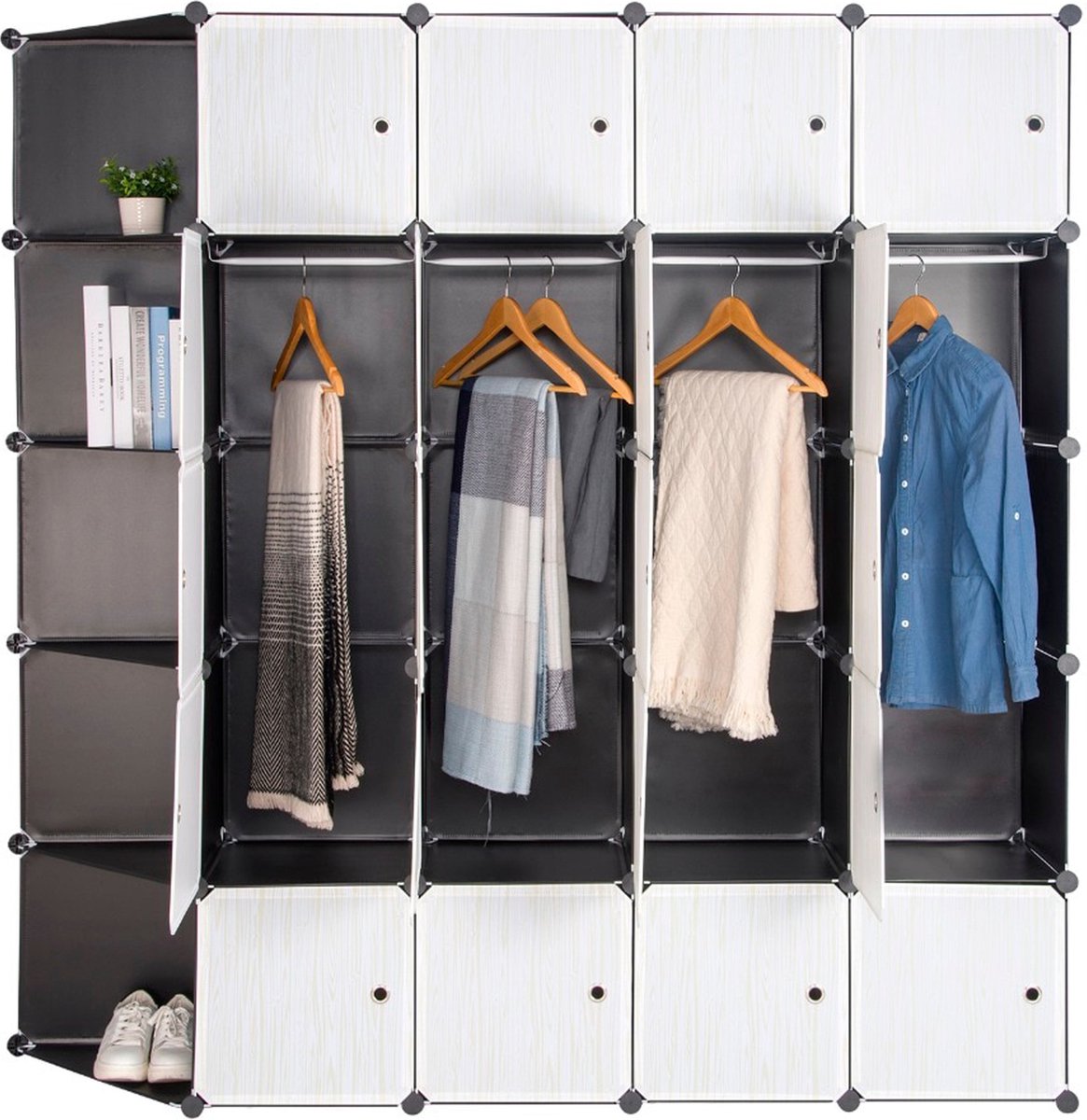 Wardrobe - Foldable Fabric Wardrobe - Bedroom - Wardrobe Organizer - Clothes Rack - 185x35x185cm