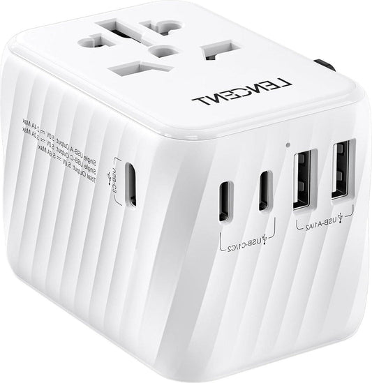 Universal Travel Adapter Worldwide - 5.6A 3 USB C and 2 USB A Ports - International Travel Plug Adapter for 200+ Countries