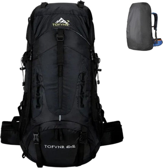 E-Shop4u® - 70L - Rugzakken - Rugzak - Wandelrugzak - Kampeerrugzak - Wandelen - Trekking - Rugzak - Zwart - Lichtgewicht - Nylon - Waterbestendig - Duurzaam - Groot - Rugzak Organizer