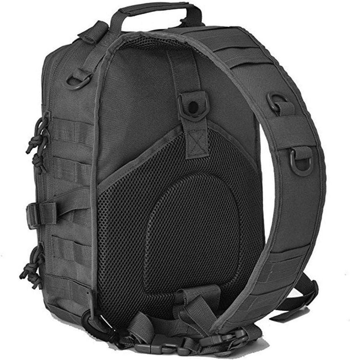 Waterdichte Militaire Tactische Sling Bag Pack - Borst Schouder Rugzak Molle Reistas Daypack - Zwart