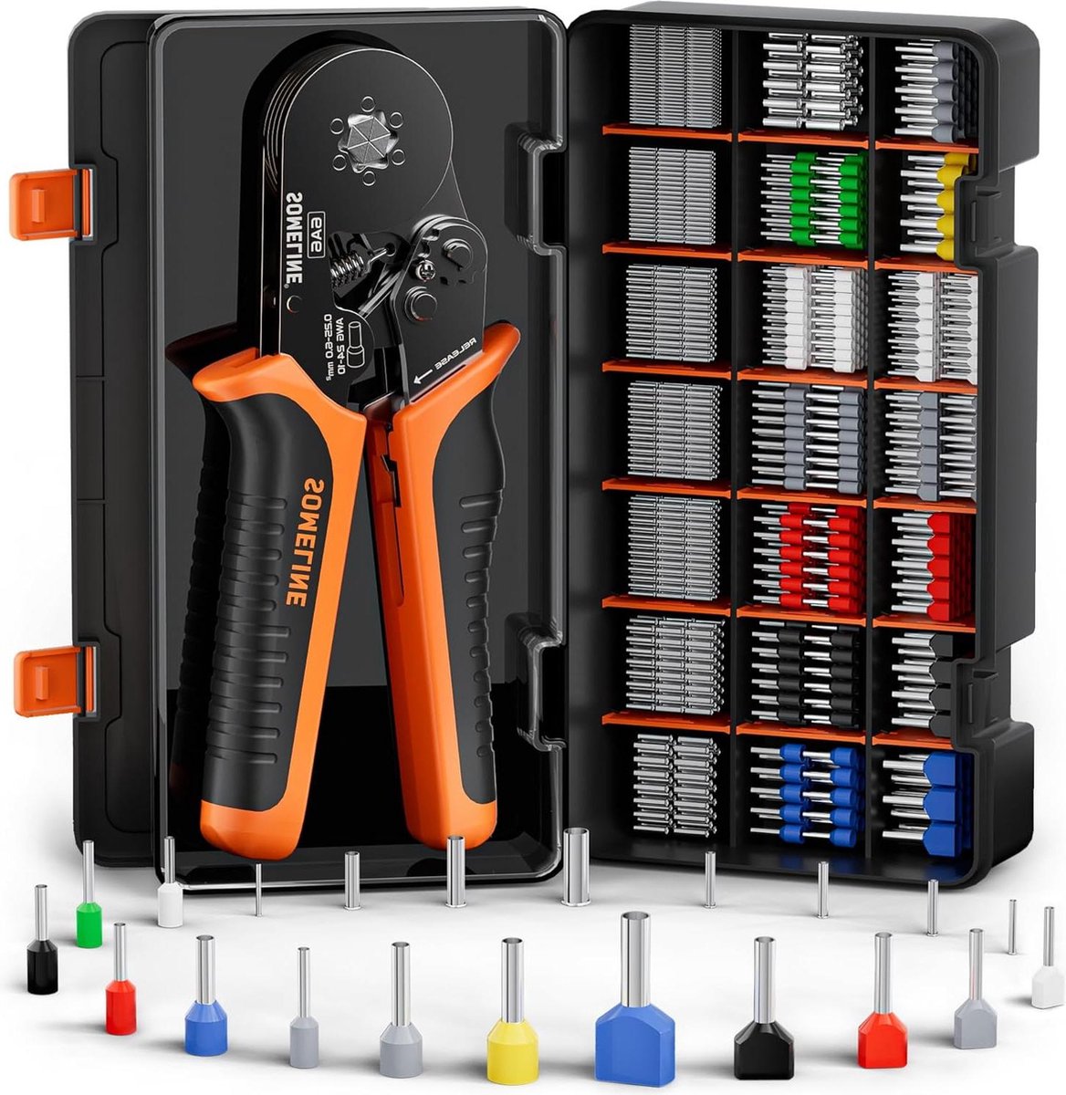 Ferrule Crimper Plier Set 21 Kinds Wire Ferrules - Hexagonal Ferrule Crimping Tool Kit - Cable Lug Crimping Tool Set