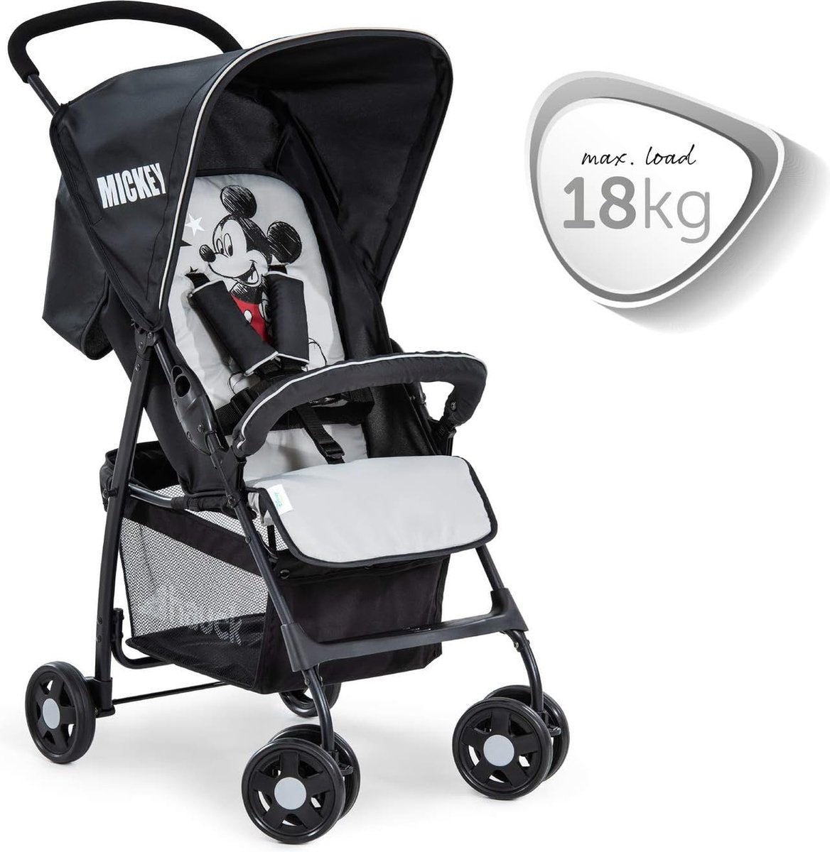 Sport lichtgewicht buggy tot 18 kg met ligstand vanaf de geboorte, gemakkelijk en compact inklapbaar, voorbeugel, grote boodschappenmand - rood