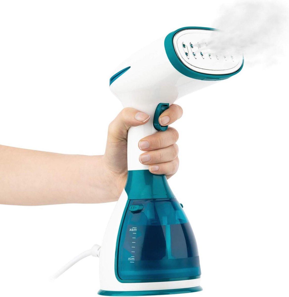 Handheld Steamer Lightweight Ergonomic Travel Steamer Continuous Steam 32 g-min Unlimited Autonomy Stainless Steel Soleplate Ready in 30s Water Tank 280mL Blue - Handy Steam Cleaner Garment Steamer