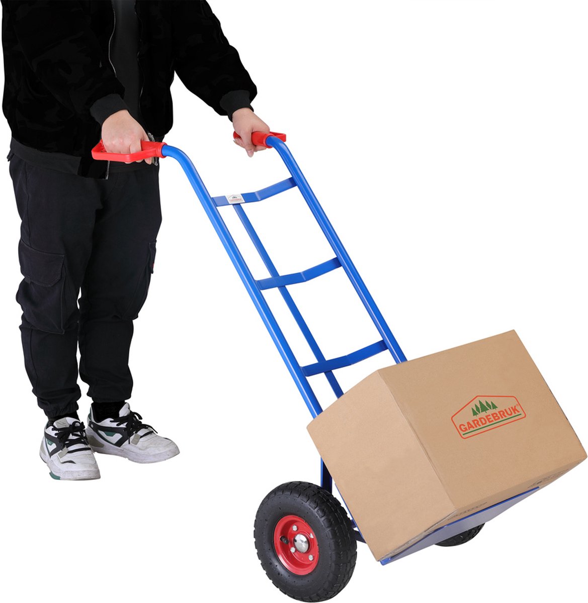 Gardebruk Steekwagen – Opvouwbaar & Luchtbanden tot 200kg – Blauw