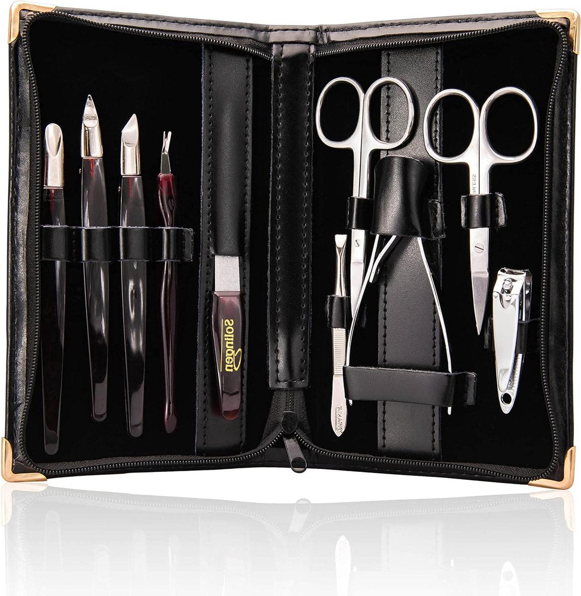 Manicureset 10-delige ijdelheid manicure - pedicure set Duitsland - Premium stalen teennagel - vingernagel trimmer - nagelriemsnijder pincet - nauwkeurige teennagel vingernagel verzorging.