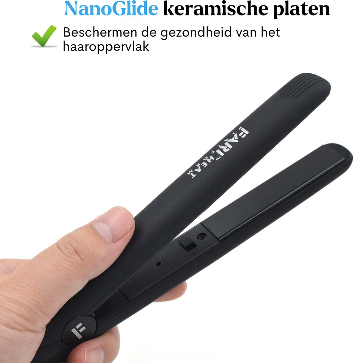 Mini Stijltang - Haarstijltang - Met Reistas - 18 cm - Voor Reizen - Toermalijn-Keramische Platen - Ergonomisch - Zwart