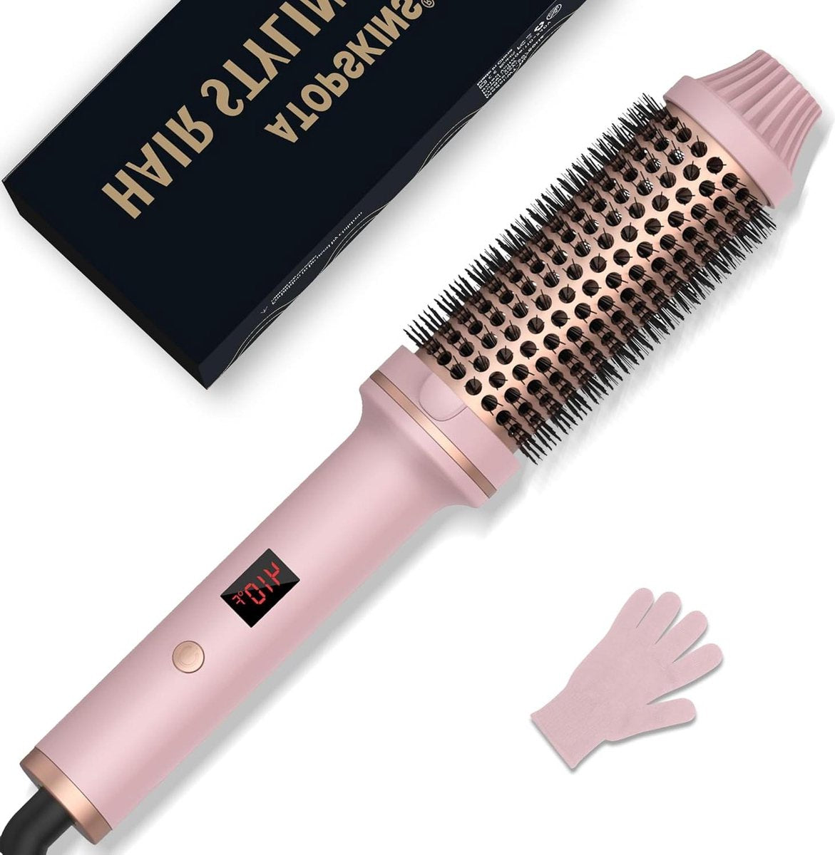 Föhnborstel 38mm Thermal Brush - Warme luchtborstel haarstyling krultang volume haarkam - Ronde borstel dubbele spanning stylingborstels voor op reis - Cadeaus voor vrouwen - Hot brush LCD-display - 120-210 °C