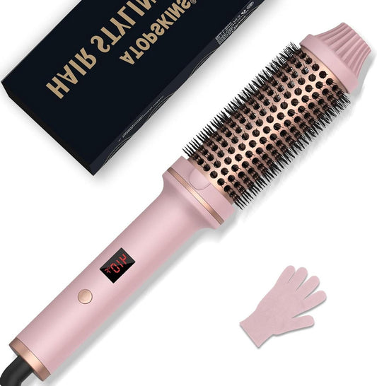 Föhnborstel 38mm Thermal Brush - Warme luchtborstel haarstyling krultang volume haarkam - Ronde borstel dubbele spanning stylingborstels voor op reis - Cadeaus voor vrouwen - Hot brush LCD-display - 120-210 °C