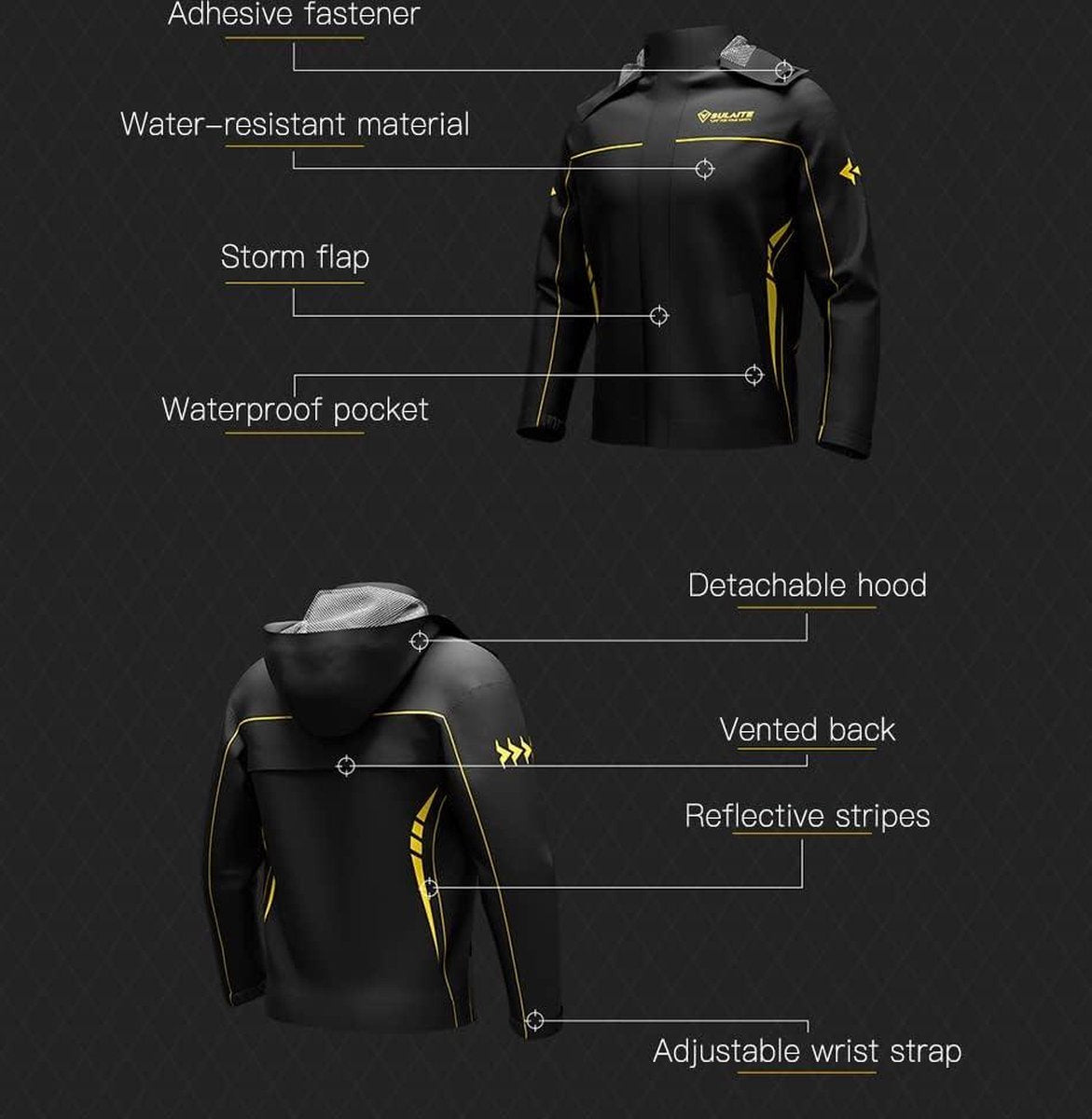Motorfiets regenpak voor heren en dames - Waterdicht fietskleding regenpak - Jas en broek met opbergtas