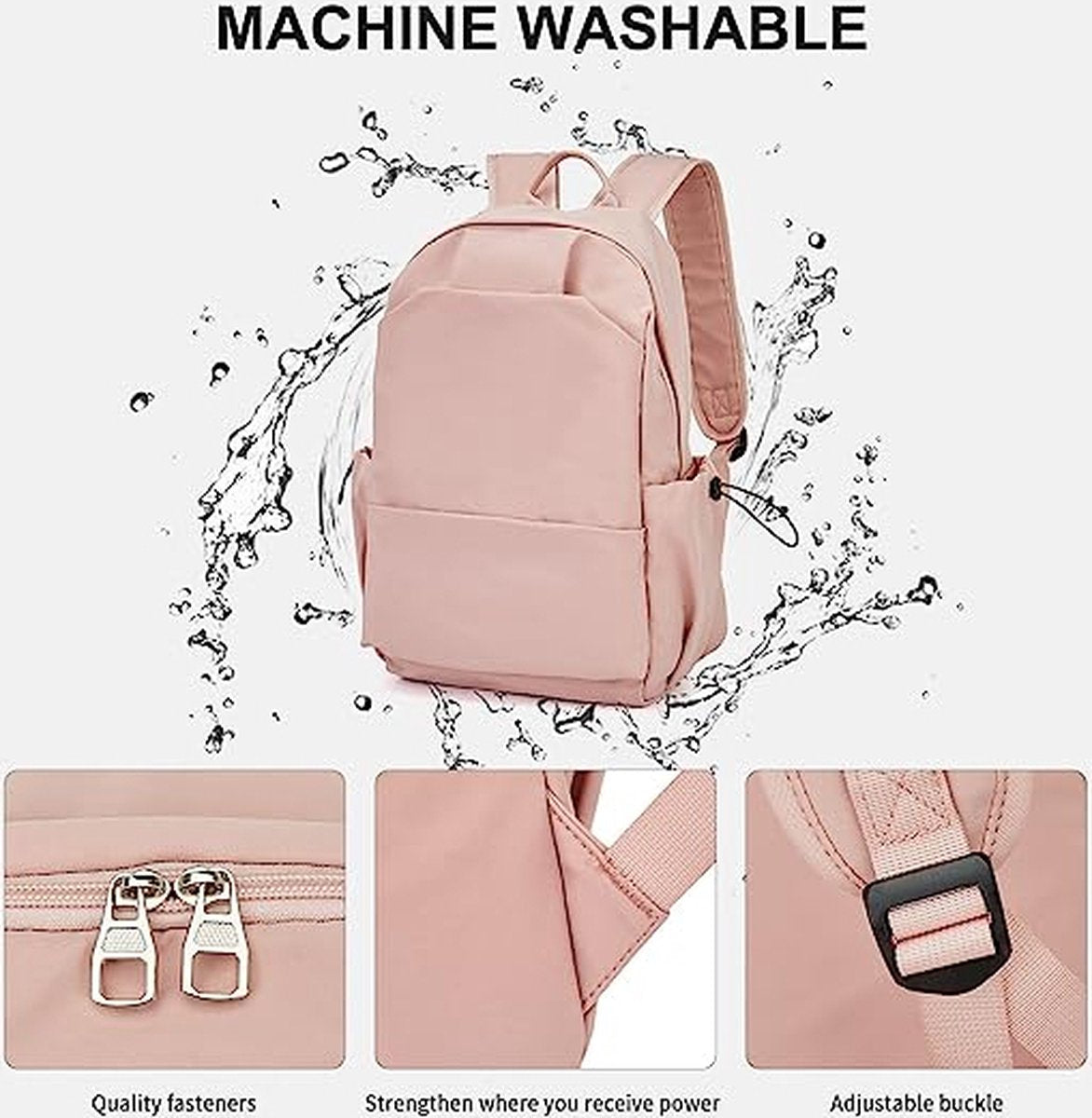 Schoolrugzak voor dames, Schooltas, Reistas, Casual, Rugzak voor 14 inch laptop, voor tienermeisjes, Lichtgewicht, Waterdicht, Rugzak voor werk, voor universiteitsstudenten